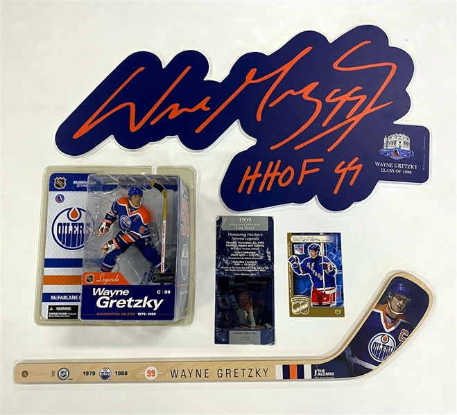 Lot Of Wayne Gretzky Collectibles Including Hall of Fame Induction Ticket