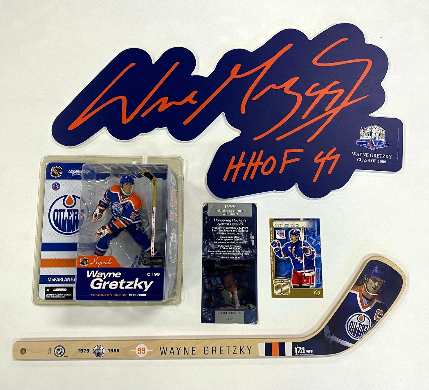 Lot Of Wayne Gretzky Collectibles Including Hall of Fame Induction Ticket