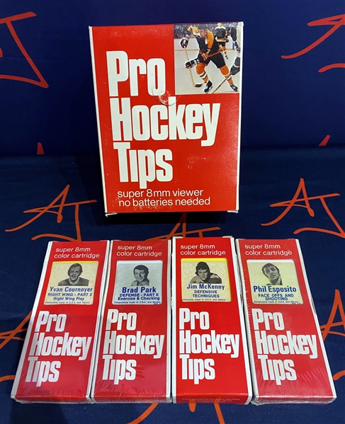 Vintage Pro Hockey Tips 8mm Film Action Viewer With 4 Player Cartridges