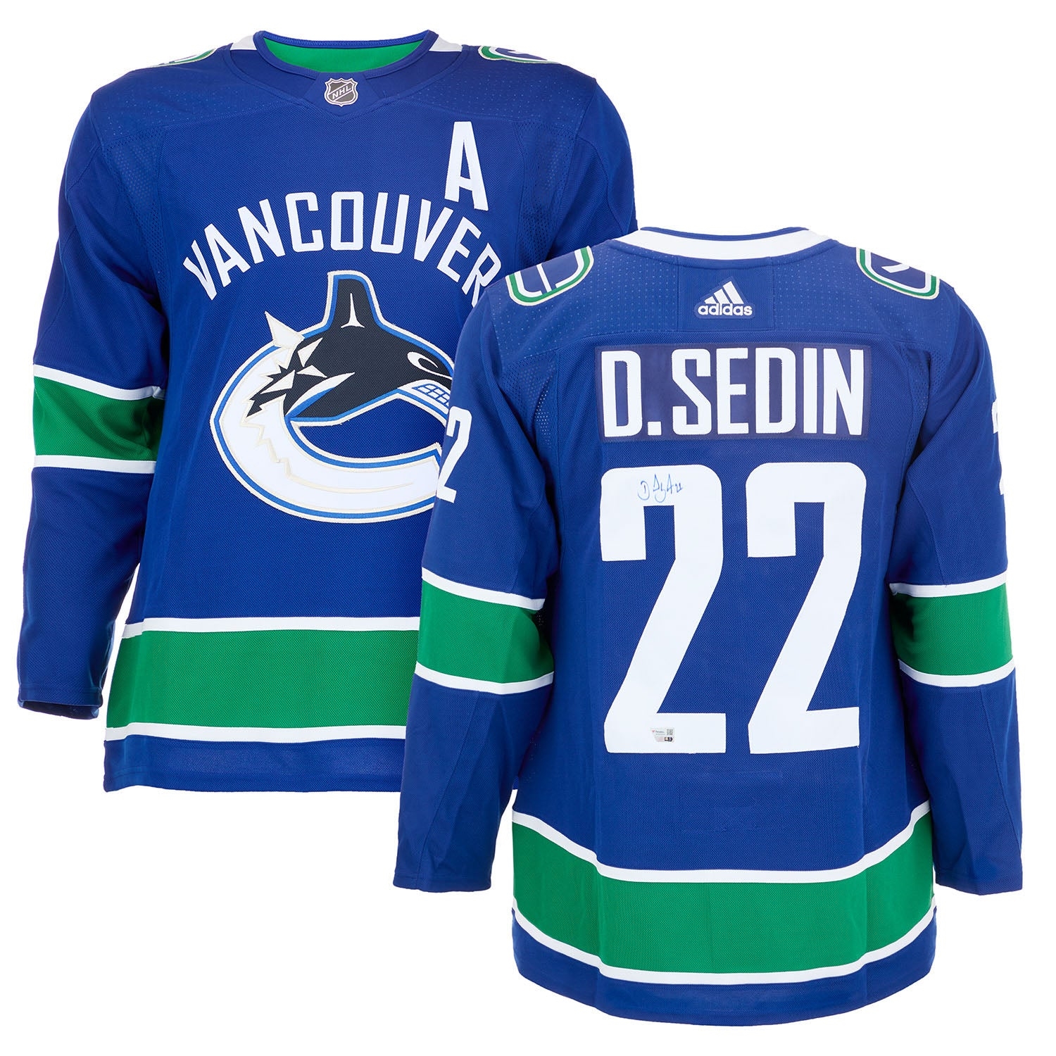 Daniel Sedin Autographed Vancouver Canucks Blue adidas Jersey