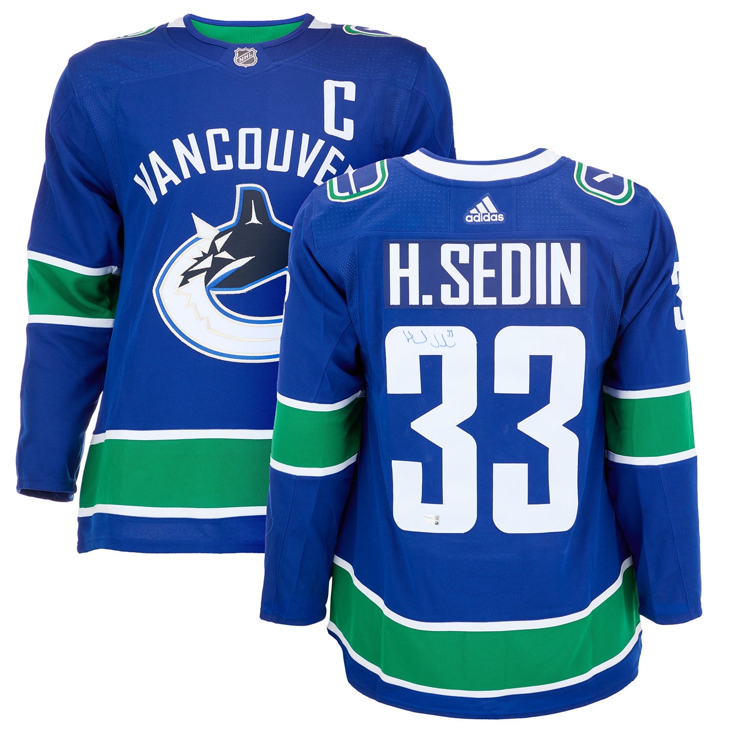 Henrik Sedin Autographed Vancouver Canucks Blue adidas Jersey