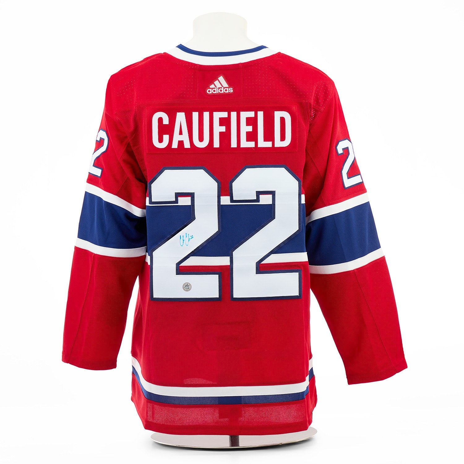 Cole Caufield Signed Montreal Canadiens Red adidas Jersey (Flawed)