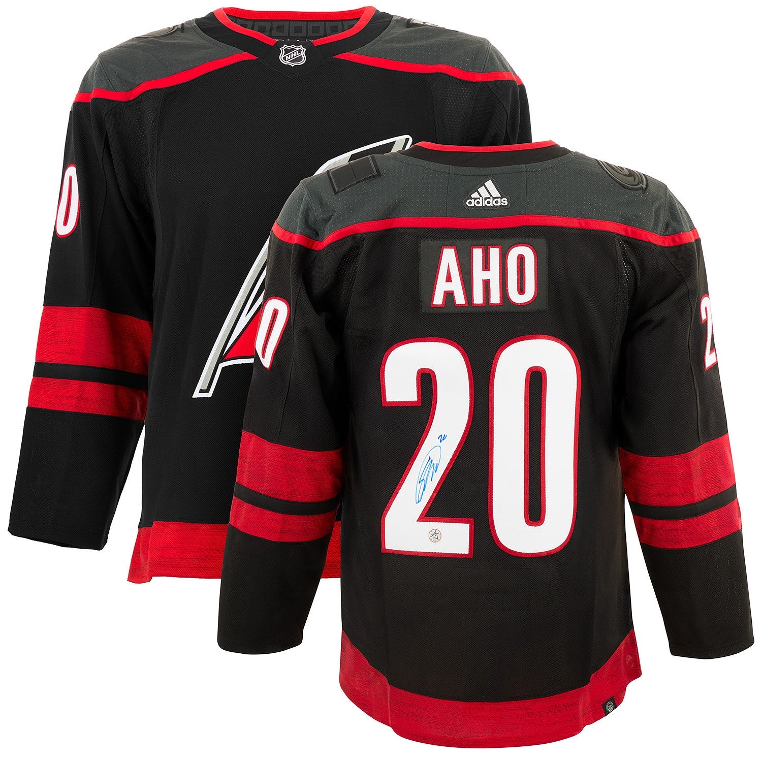 Sebastian Aho Signed Carolina Hurricanes Black adidas Jersey