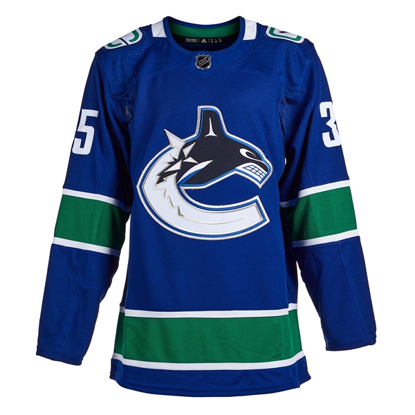 Thatcher Demko Autographed Vancouver Canucks Blue adidas Jersey