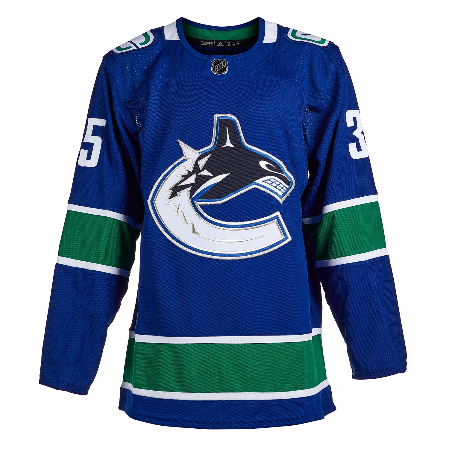 Thatcher Demko Autographed Vancouver Canucks Blue adidas Jersey