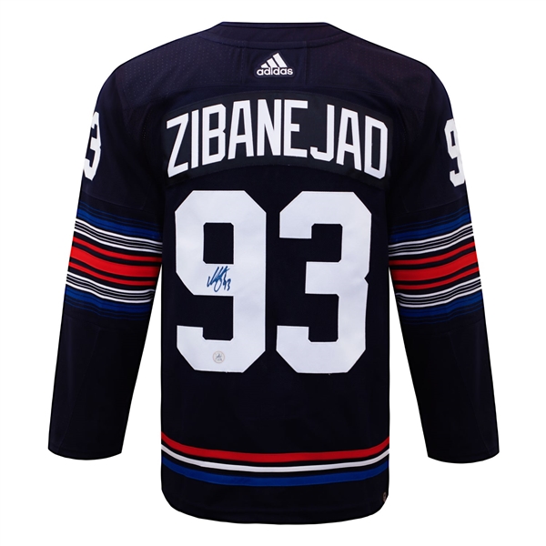Mika Zibanejad Signed New York Rangers Alt Crest adidas Jersey