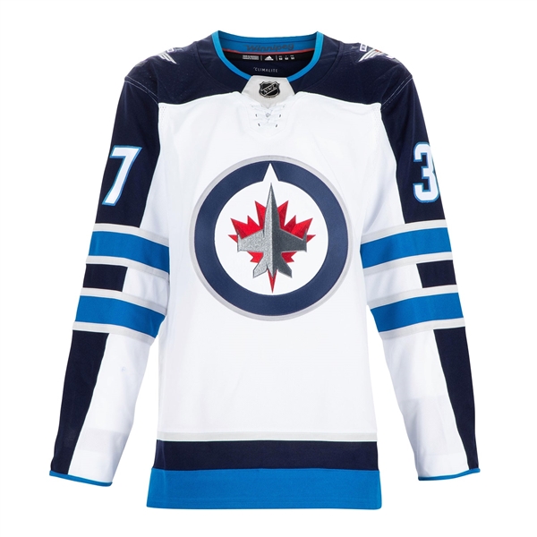 Connor Hellebuyck Signed Winnipeg Jets White adidas Jersey
