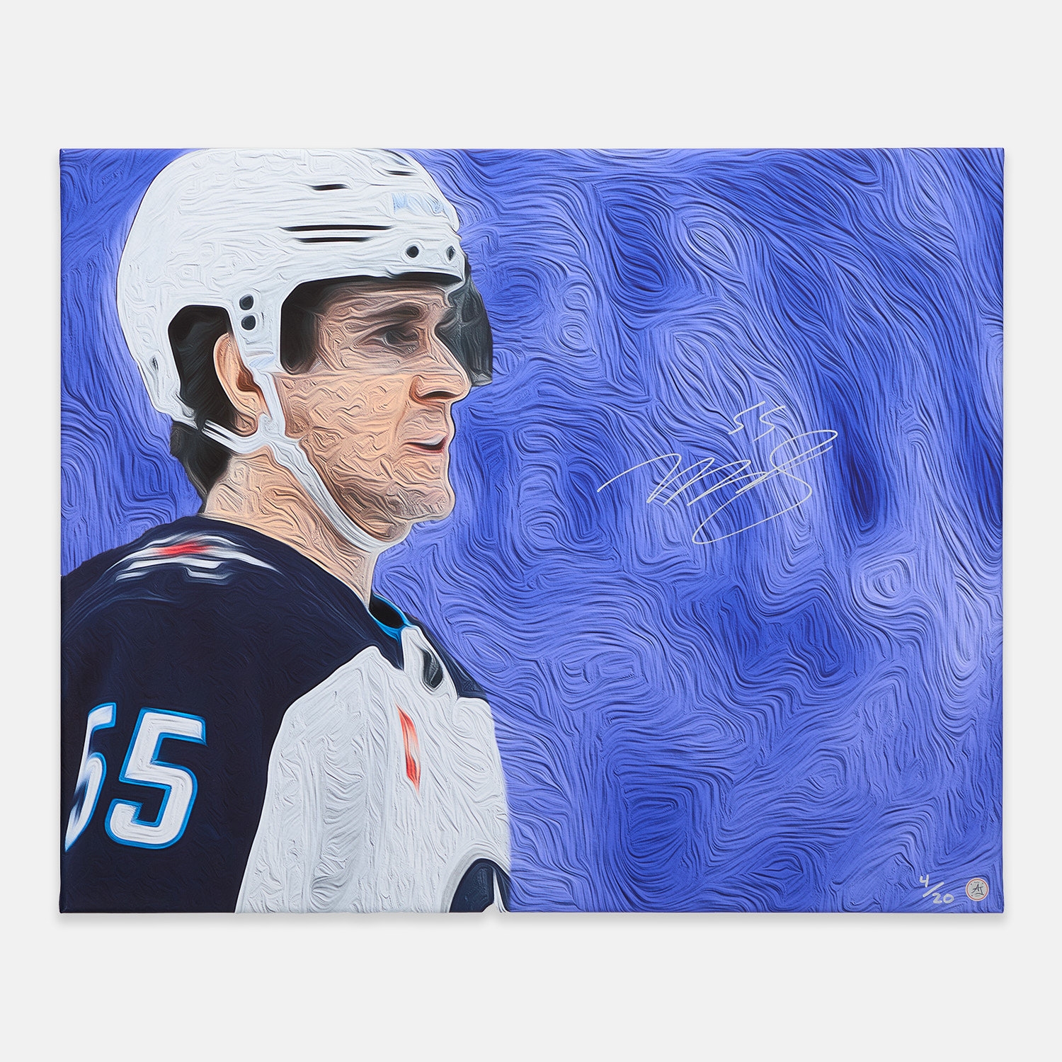 Mark Scheifele Winnipeg Jets Signed 26x32 Art Canvas #4/20