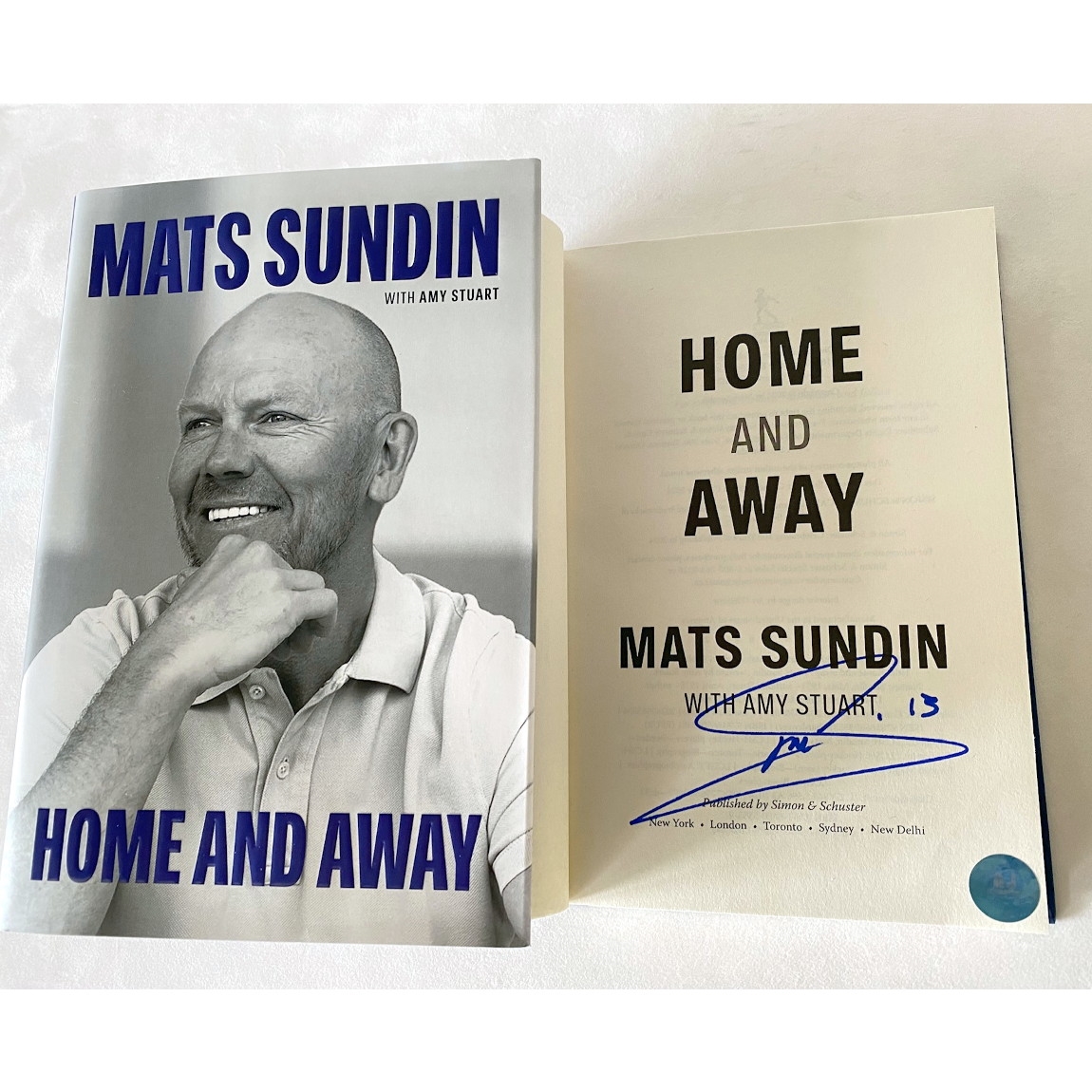 Mats Sundin Maple Leaf Captain Signed Home and Away Hardcover Book
