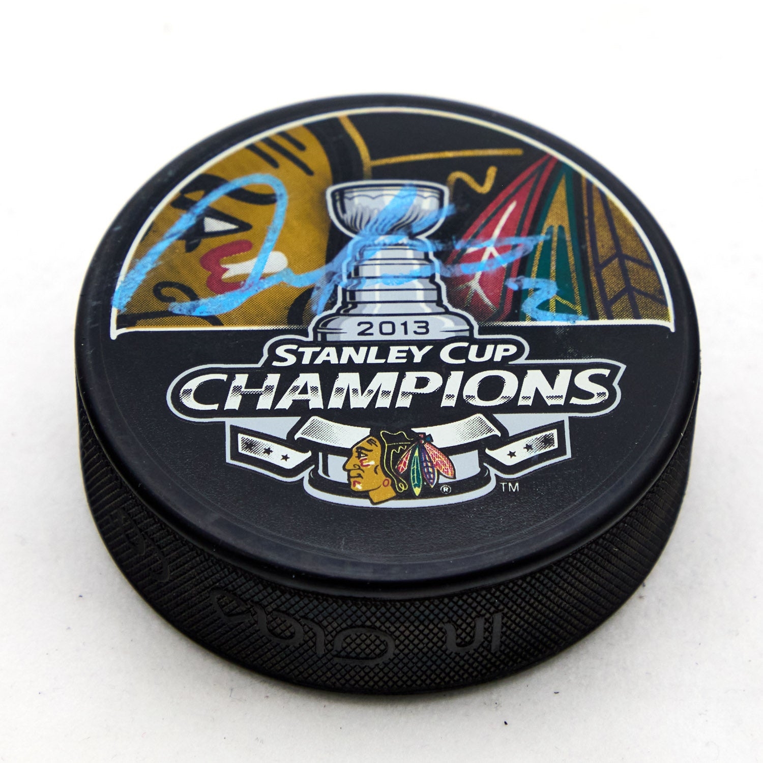 Duncan Keith Signed Chicago Blackhawks 2013 Stanley Cup Puck (Flawed)
