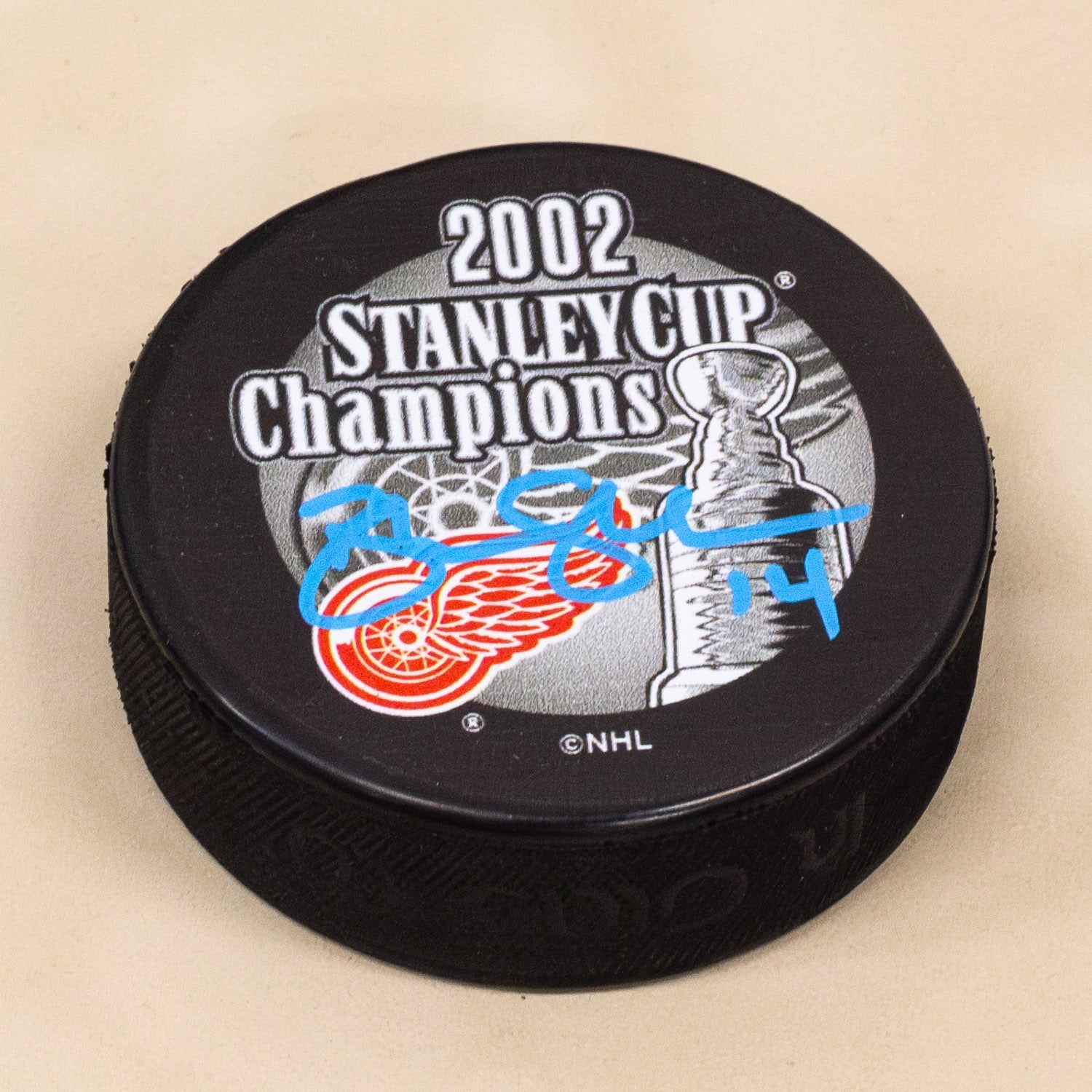 Brendan Shanahan Signed Detroit Red Wings 2002 Stanley Cup Puck