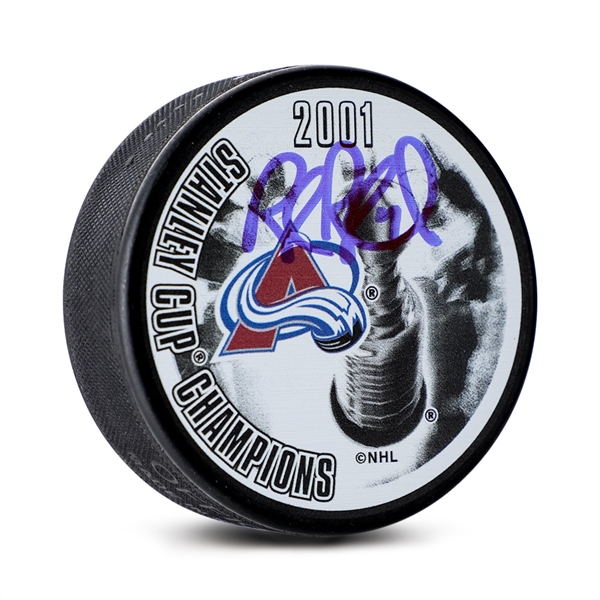 Rob Blake Signed Colorado Avalanche 2001 Stanley Cup Puck