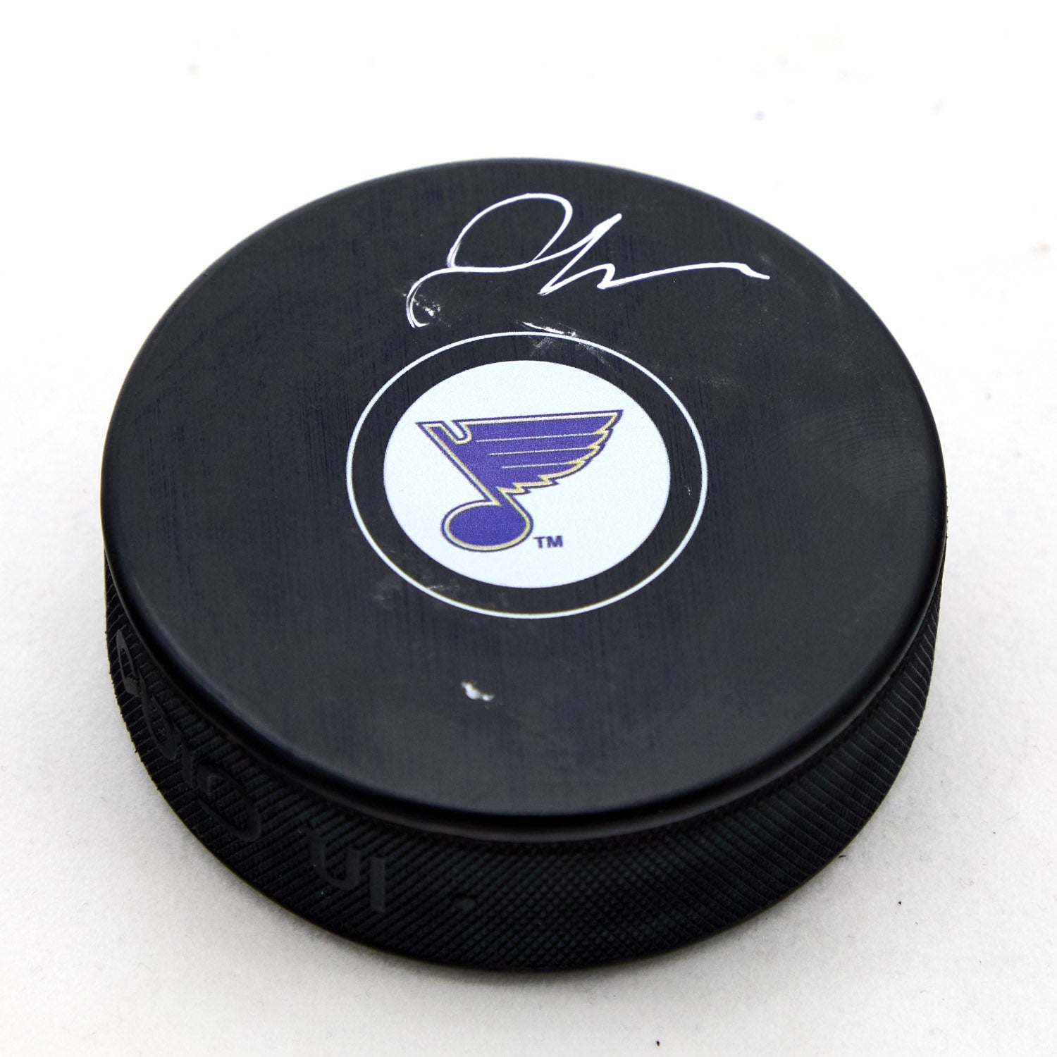 Jordan Kyrou Autographed St Louis Blues Hockey Puck (Flawed)