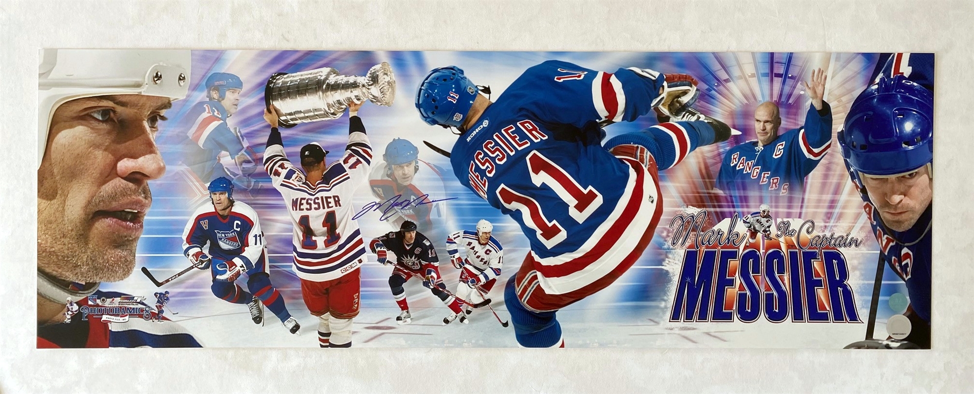 Mark Messier Signed New York Rangers Panoramic 36x12 Collage