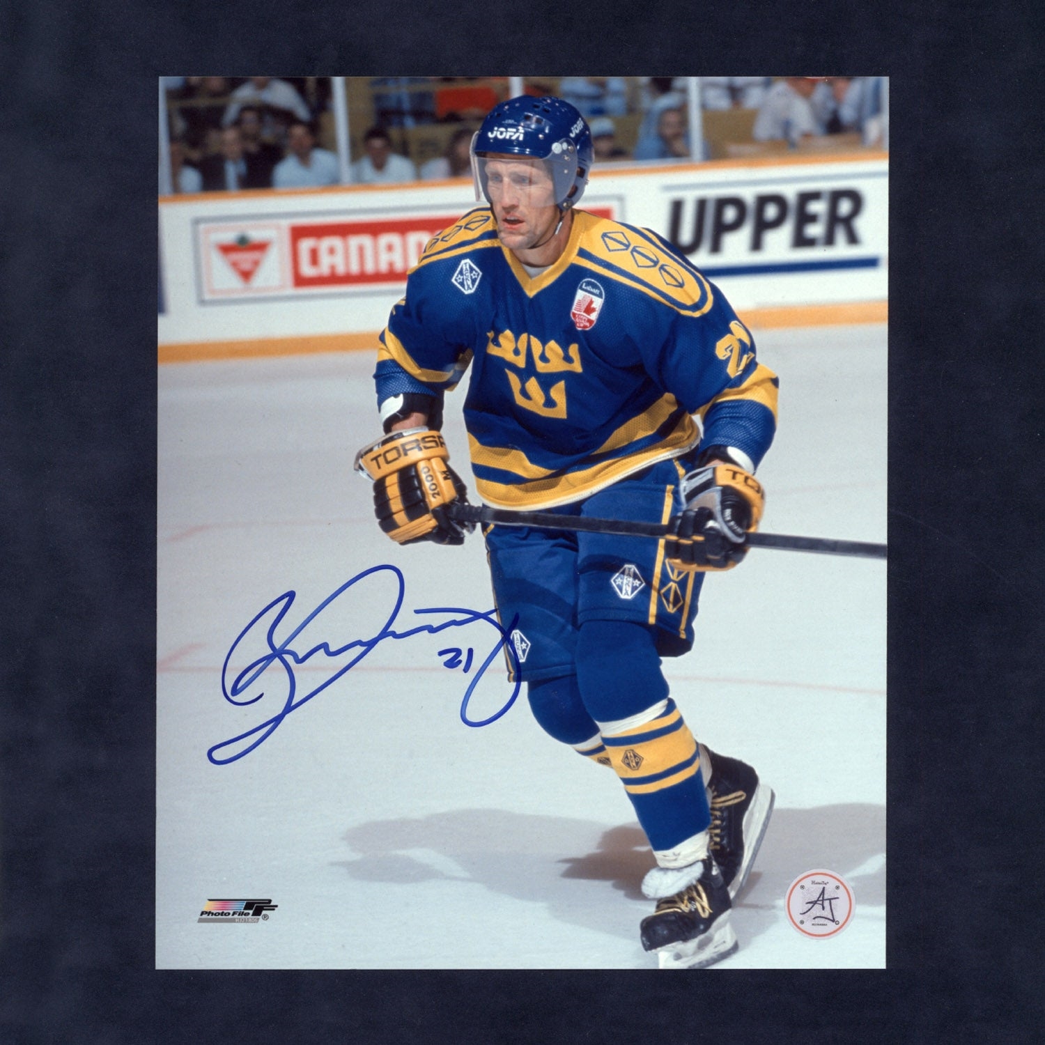 Borje Salming Autographed Team Sweden Canada Cup 8x10 Photo