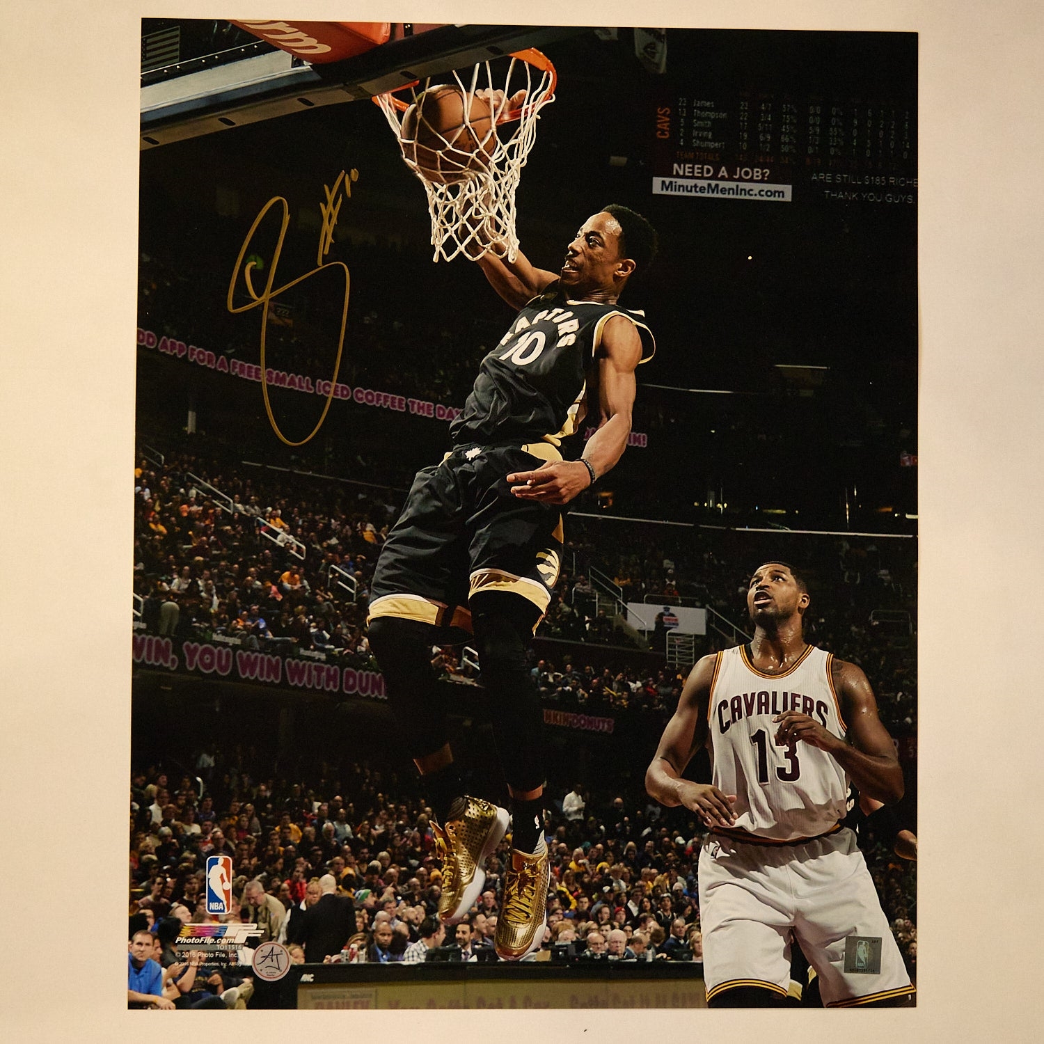 DeMar DeRozan Signed Toronto Raptors Slam Dunk 16x20 Photo