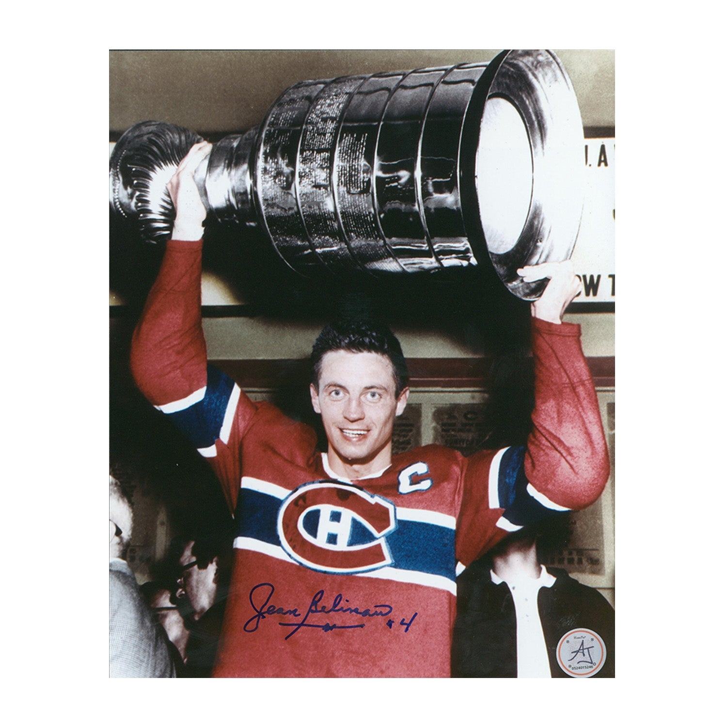 Jean Beliveau Autographed Montreal Canadiens Stanley Cup 8x10 Photo