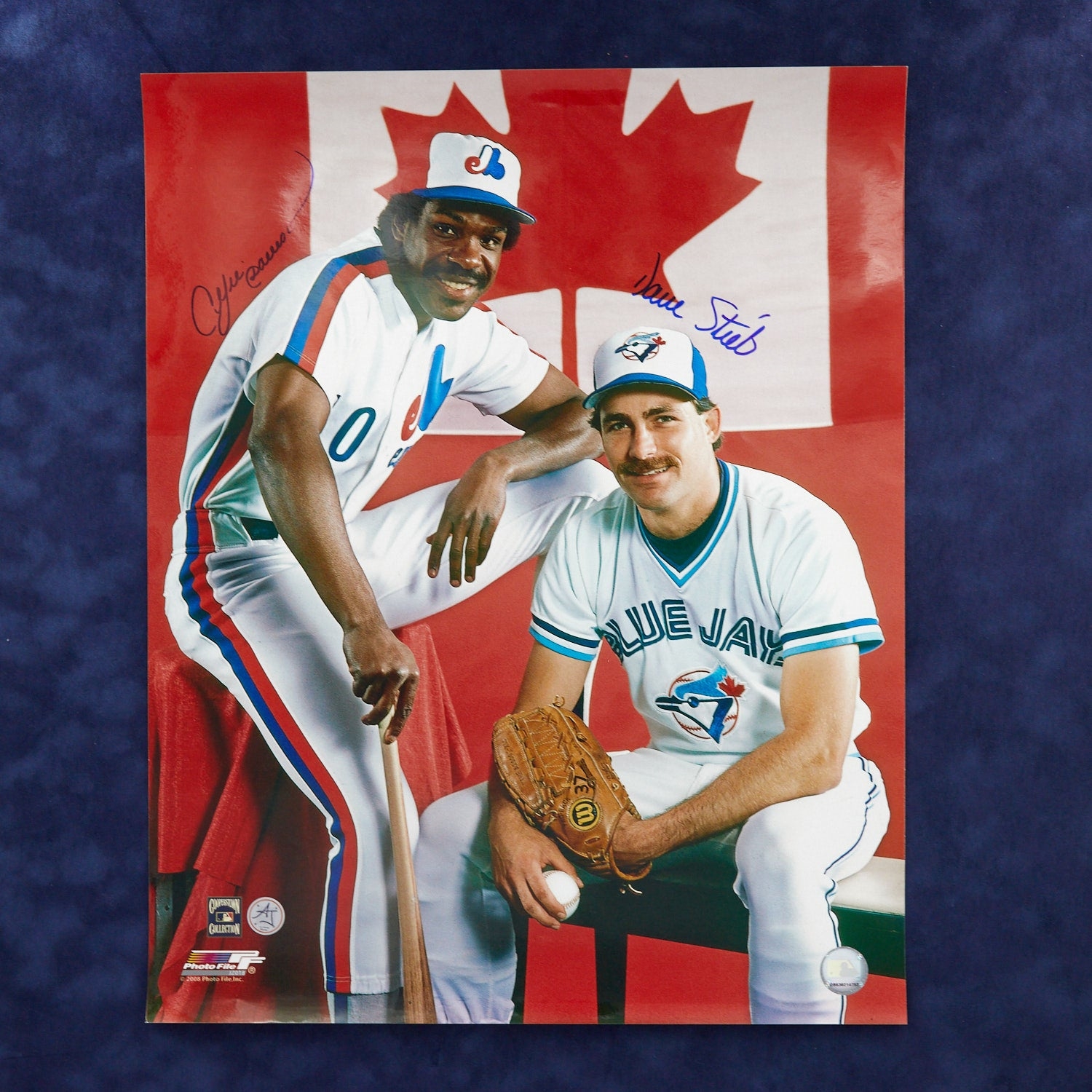 Dave Stieb & Andre Dawson Dual Signed Blue Jays Expos 16x20 Photo