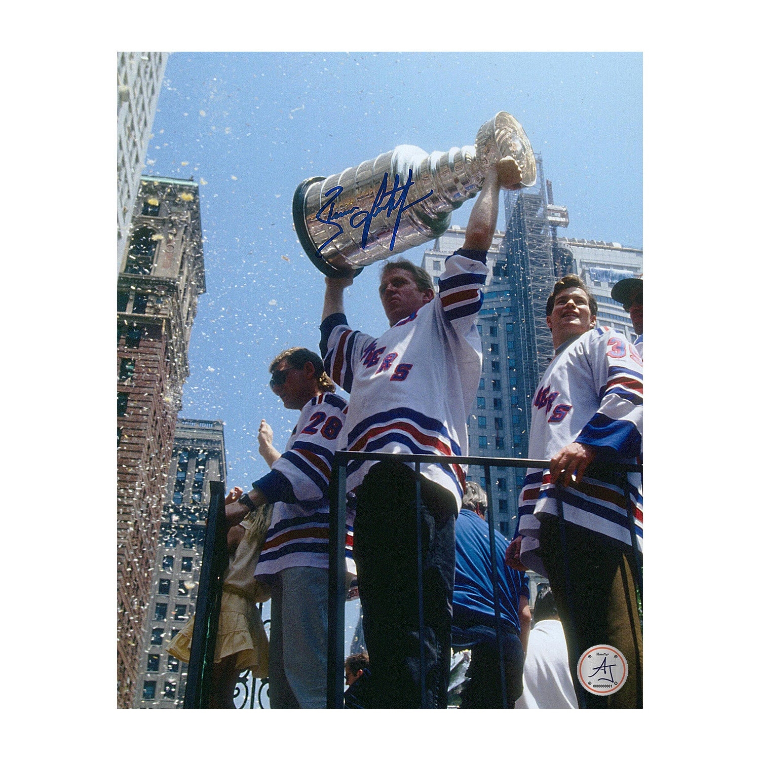 Brian Leetch Autographed New York Rangers Stanley Cup 8x10 Photo