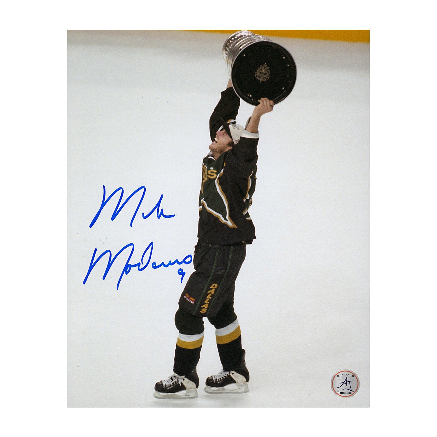 Mike Modano Autographed Dallas Stars Stanley Cup 8x10 Photo