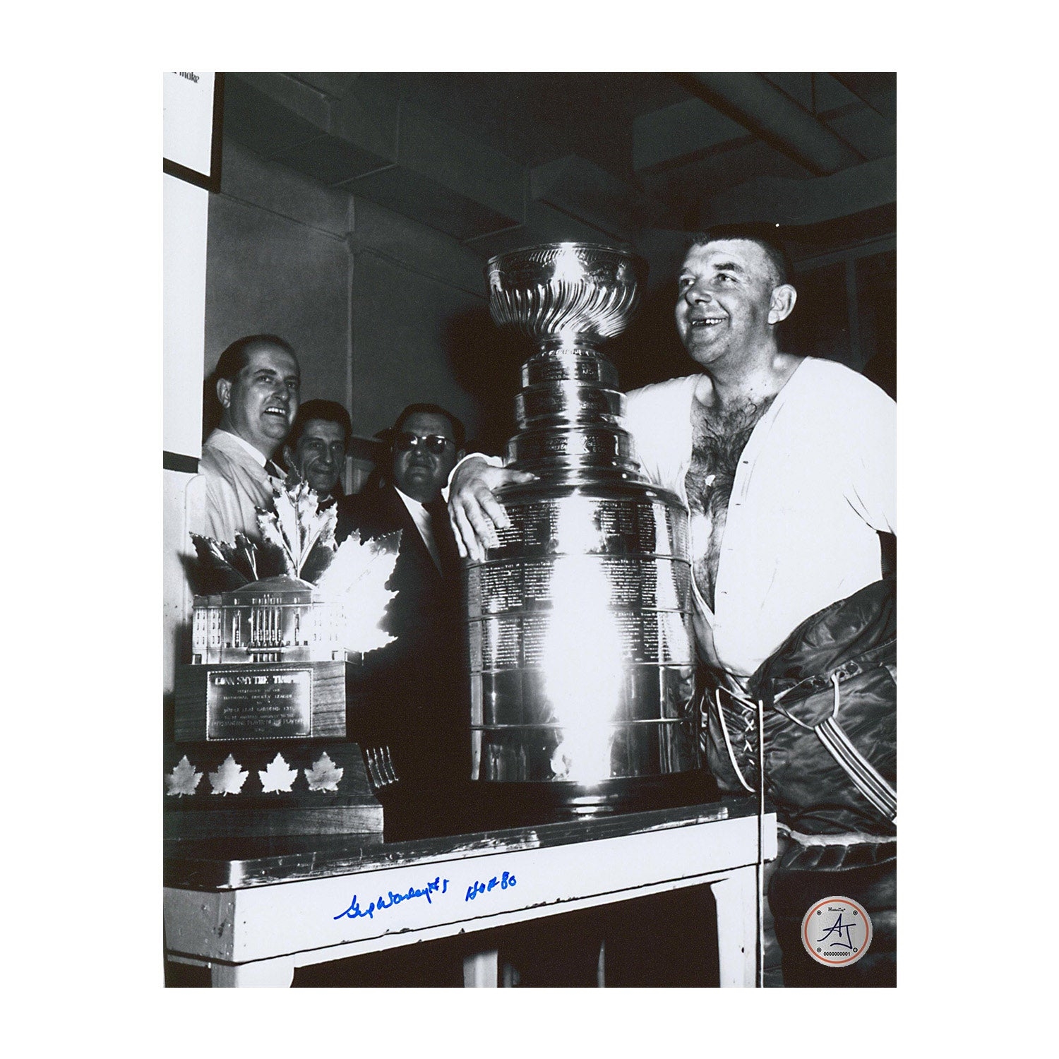 Gump Worsley Signed Montreal Canadiens Stanley Cup 8x10 Photo with Note