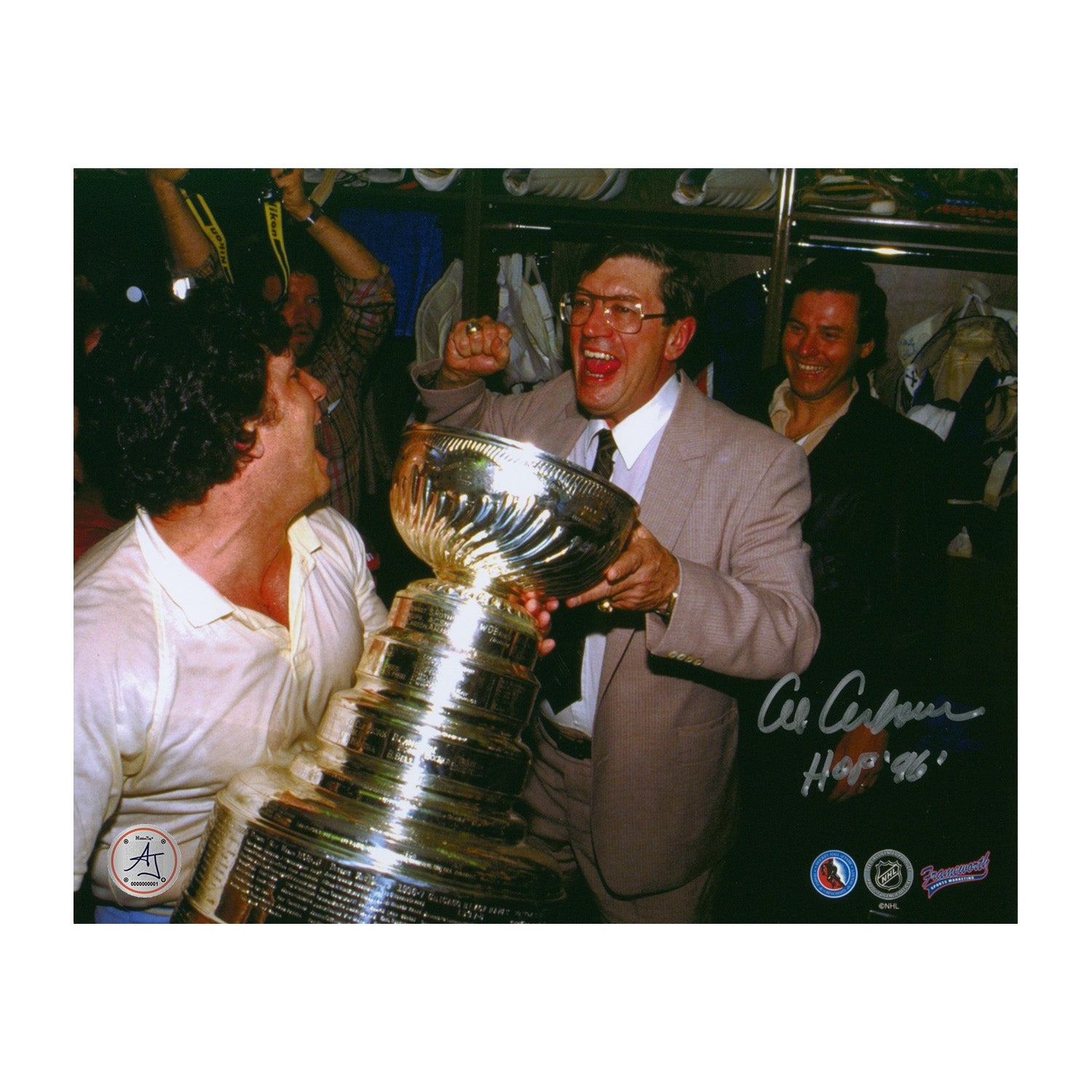 Al Arbour Autographed New York Islanders Stanley Cup 8x10 Photo