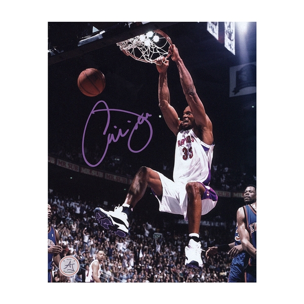 Antonio Davis Autographed Toronto Raptors Slam Dunk 8x10 Photo