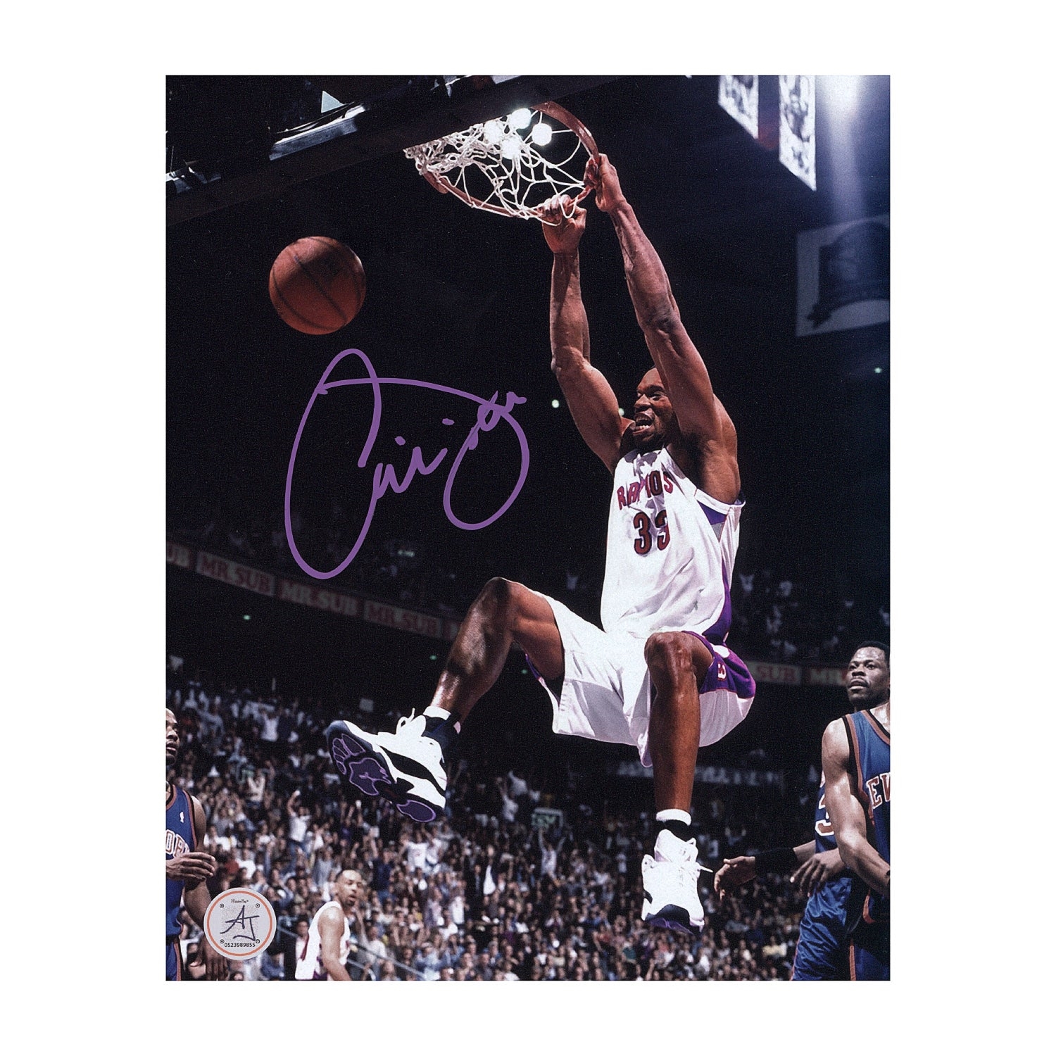 Antonio Davis Autographed Toronto Raptors Slam Dunk 8x10 Photo
