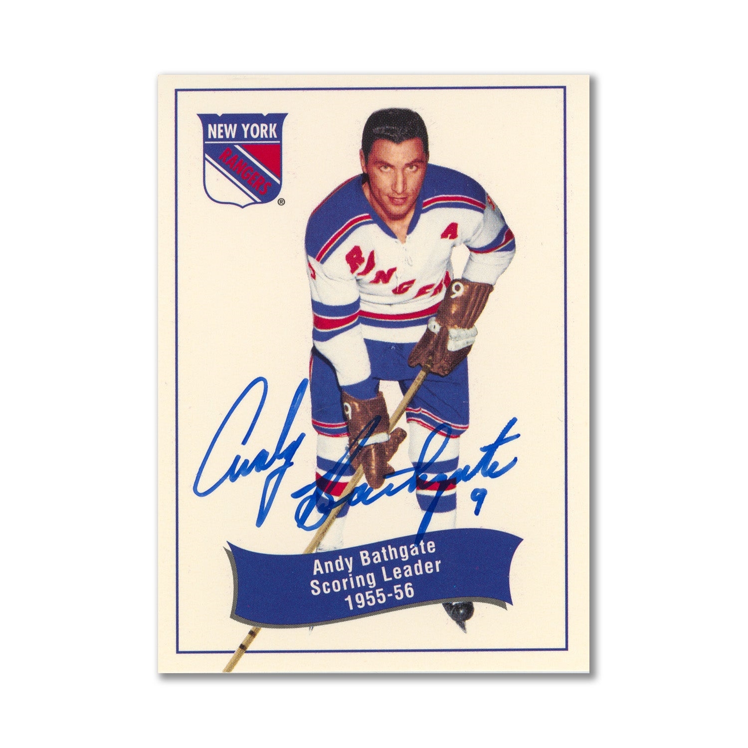 Autographed 1994 Parkhurst Missing Link #173 Andy Bathgate Leader Card