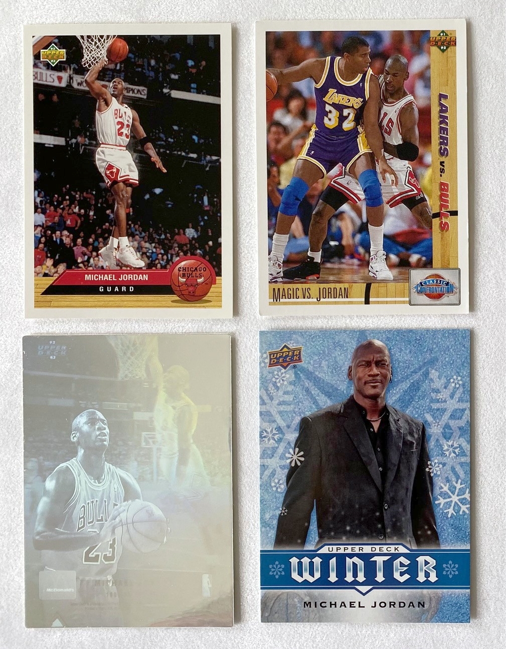 Lot of 4 Michael Jordan Chicago Bulls Upper Deck Basketball Cards