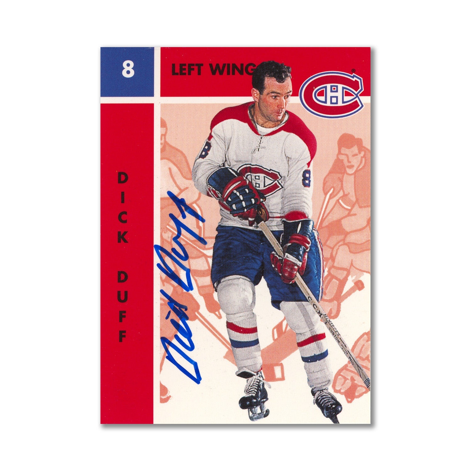 Autographed 1995 Parkhurst Missing Link #78 Dick Duff Hockey Card
