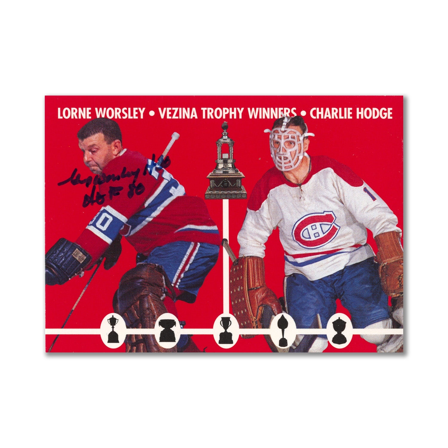 Autographed 1995 Parkhurst Missing Link #131 Gump Worsley Trophy Card