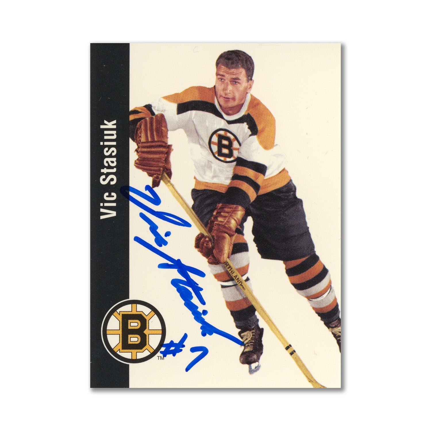 Autographed 1994 Parkhurst Missing Link #9 Vic Stasiuk Hockey Card
