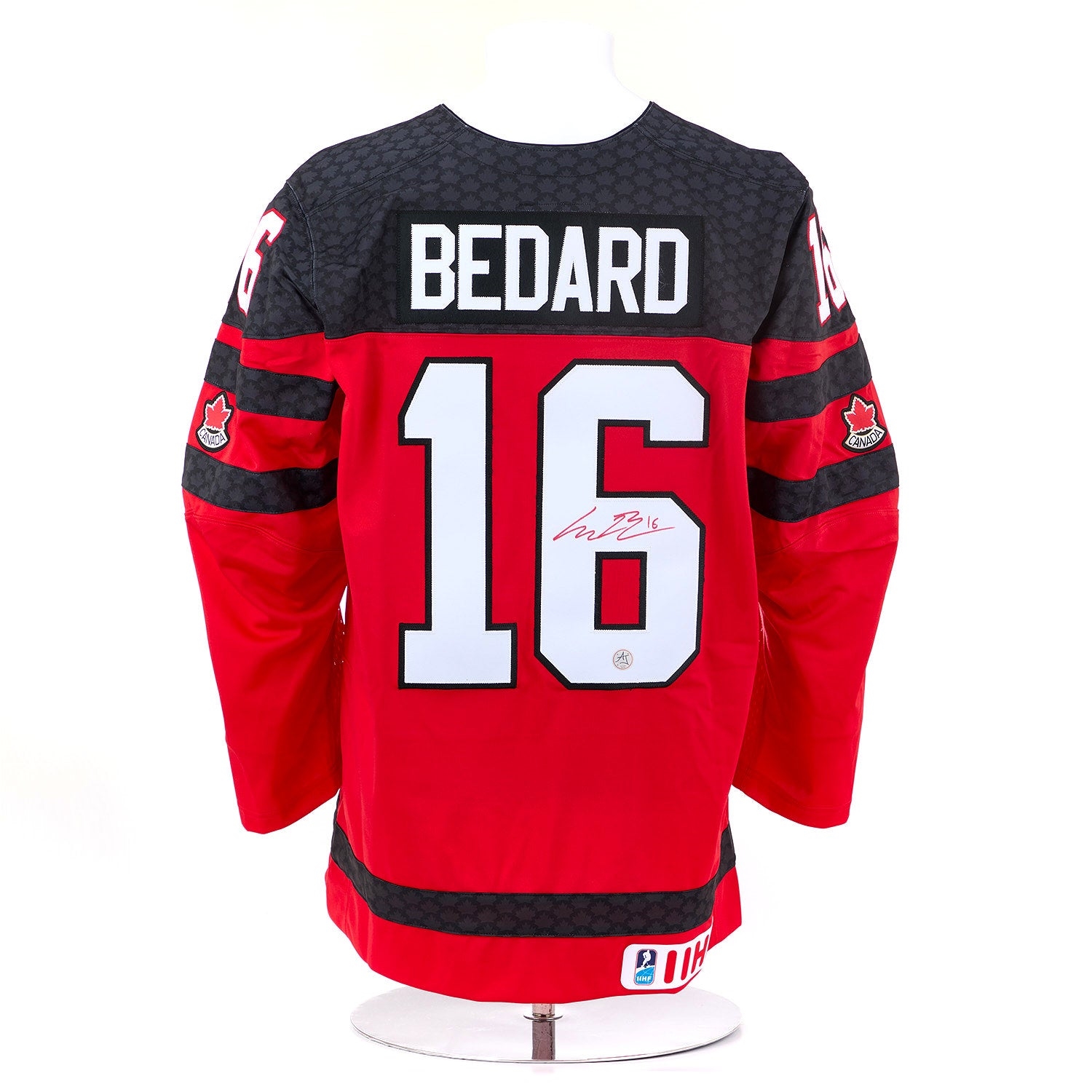 Connor Bedard Autographed Team Canada Red Nike Hockey Jersey