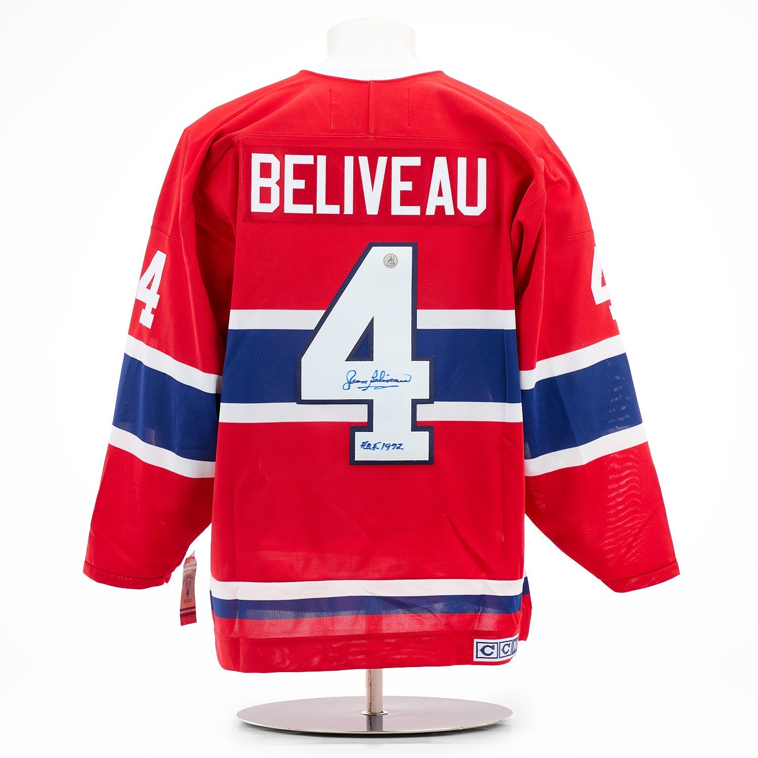 Jean Beliveau Autographed Montreal Canadiens Vintage CCM Jersey
