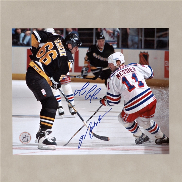 Mario Lemieux & Mark Messier Dual Signed Hockey Legends 8x10 Photo