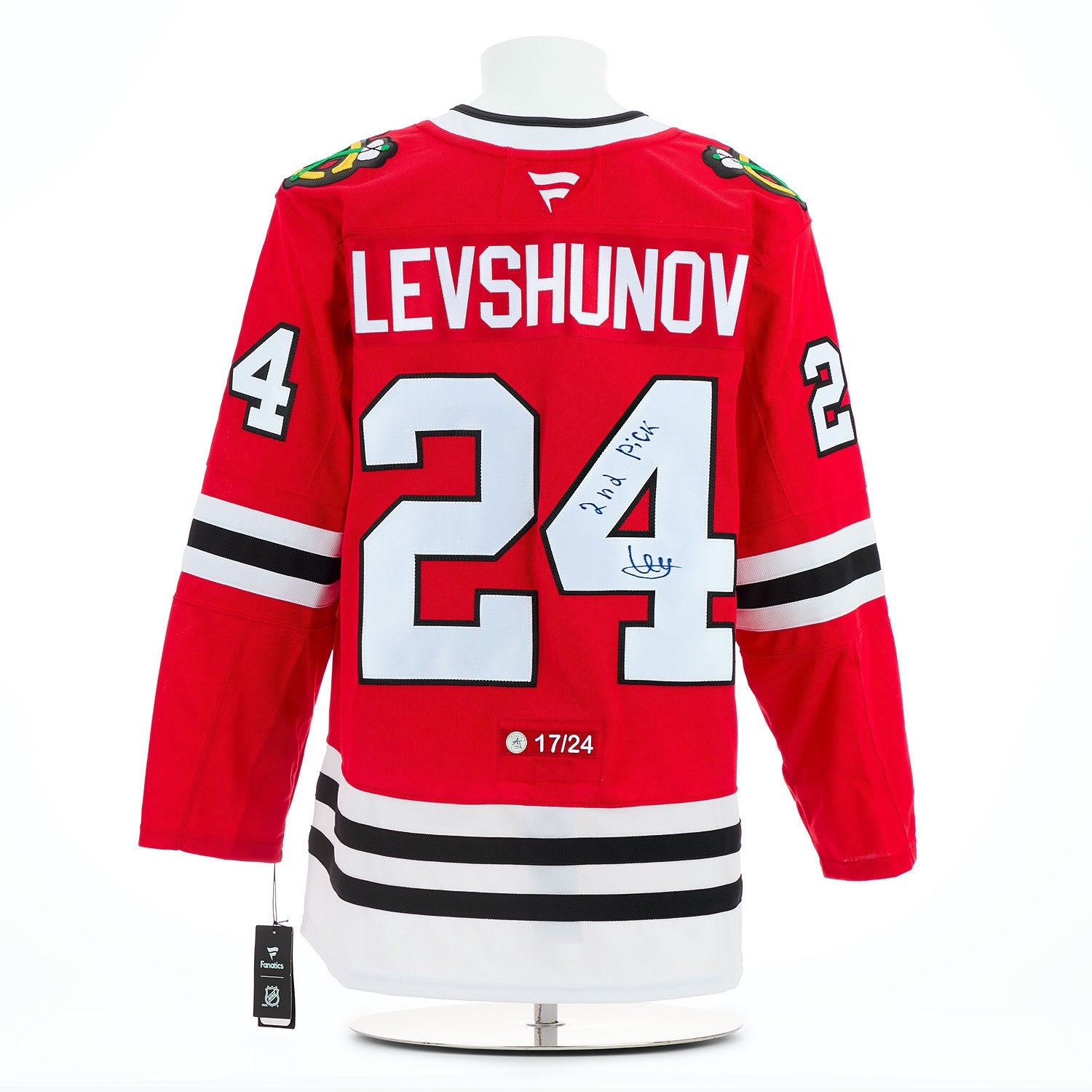 Artyom Levshunov Signed & Inscribed Chicago Blackhawks Draft Day Jersey #17/24