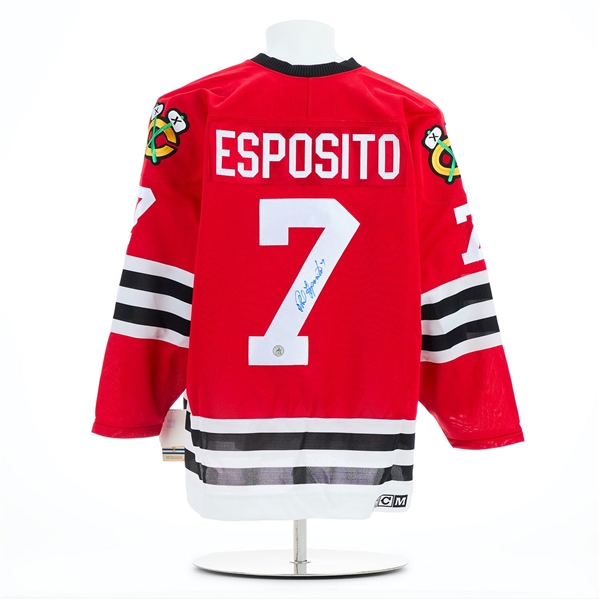 Phil Esposito Autographed Chicago Blackhawks Vintage CCM Jersey