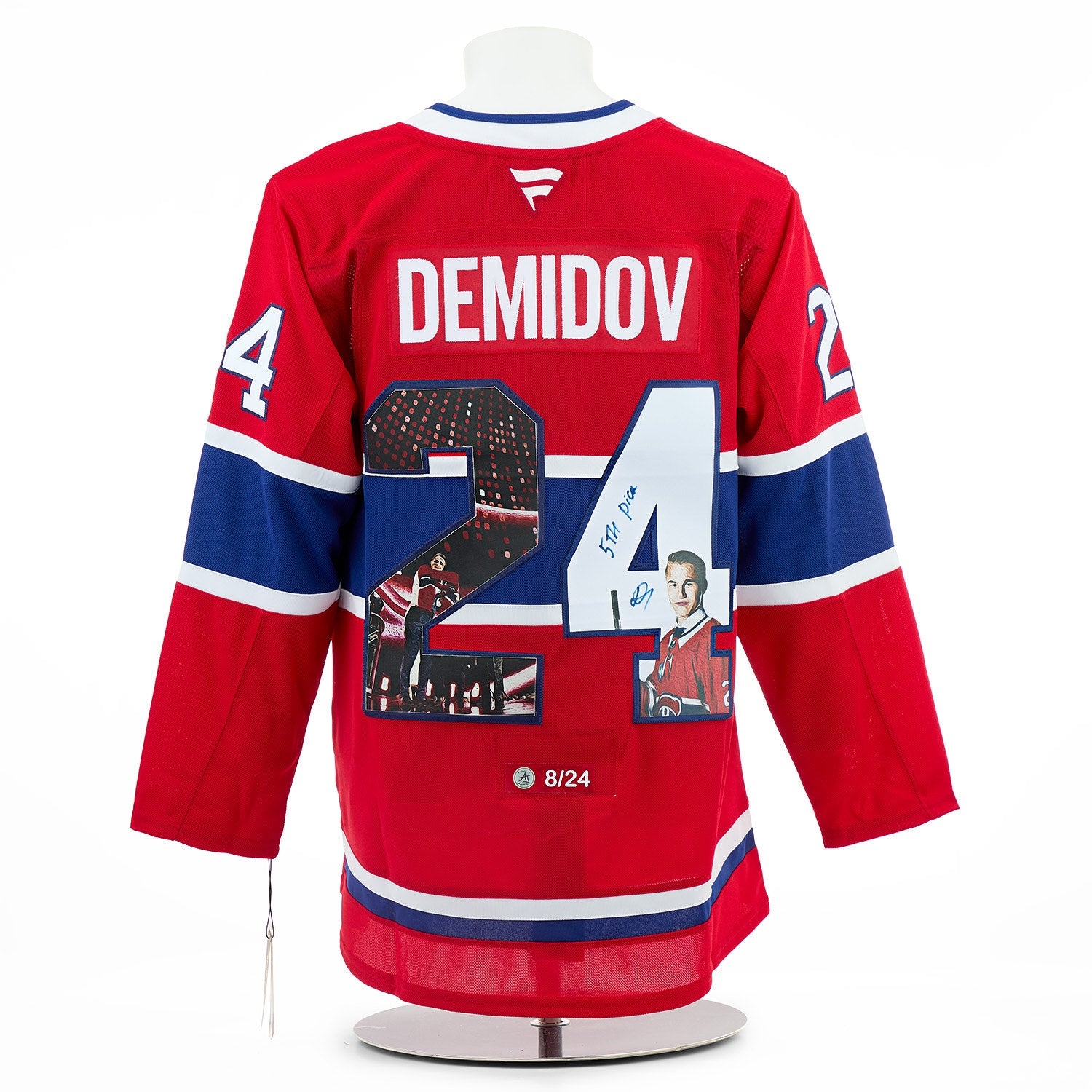 Ivan Demidov Signed & Inscribed Montreal Canadiens Draft Day Art Jersey #8/24