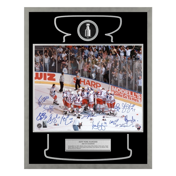 New York Rangers 12 Player Team Signed 1994 Cup Champions 24x30 Frame #2/25