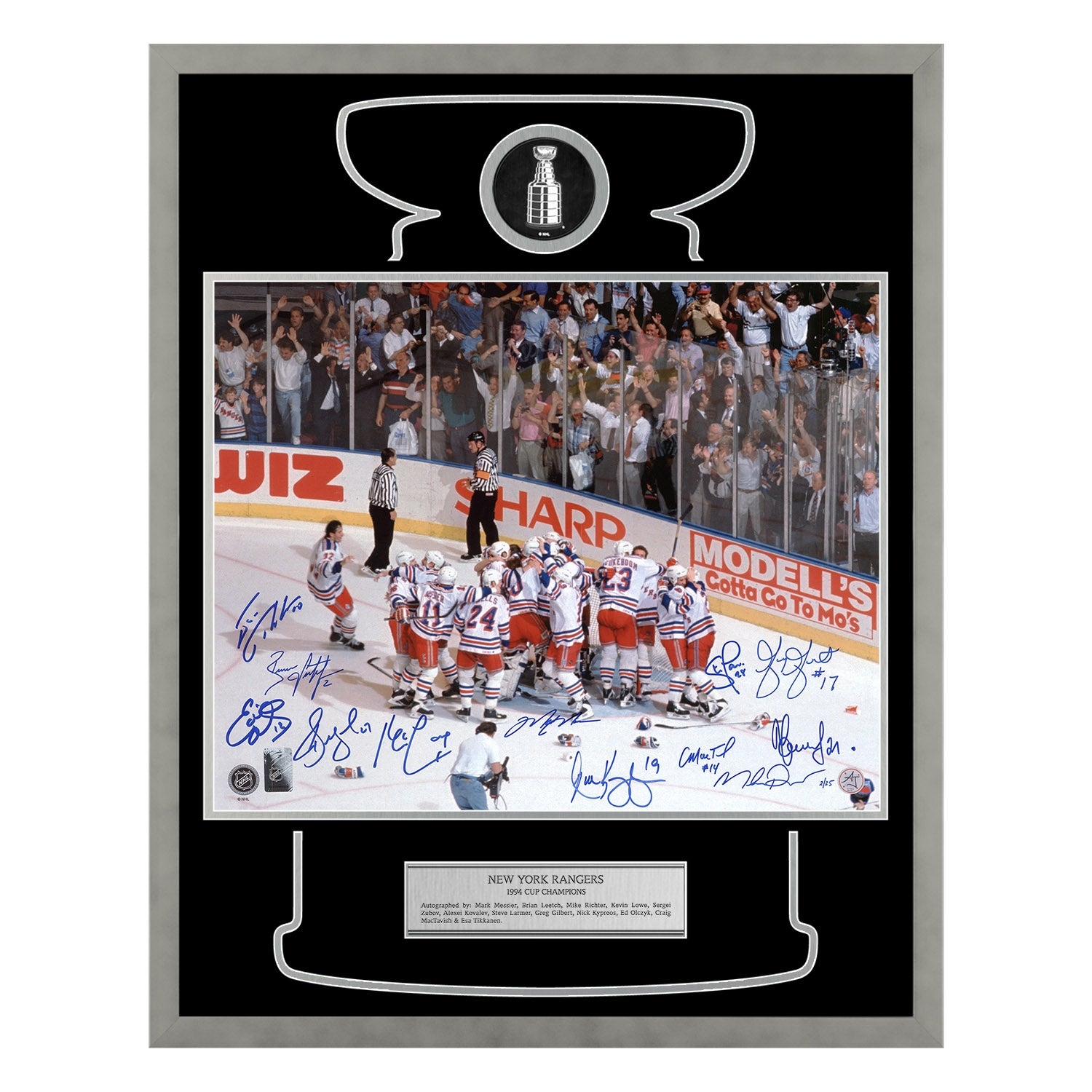 New York Rangers 12 Player Team Signed 1994 Cup Champions 24x30 Frame #2/25