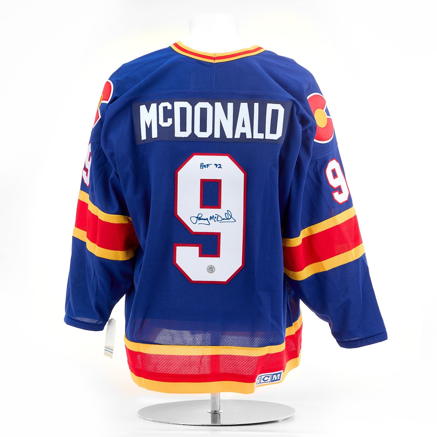 Lanny McDonald Autographed Colorado Rockies Vintage CCM Jersey