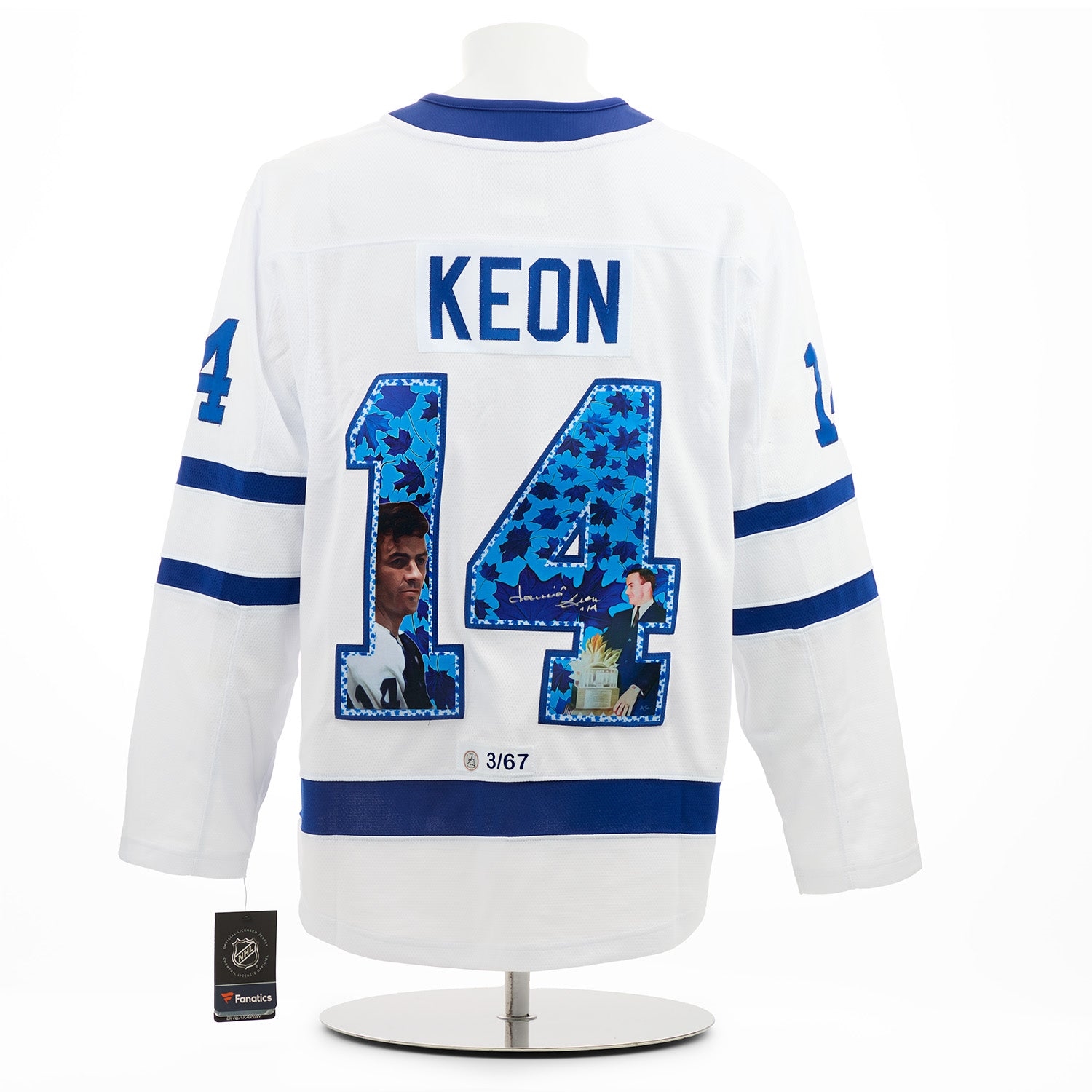 Dave Keon Signed Toronto Maple Leafs Conn Smythe Art Jersey #3/67