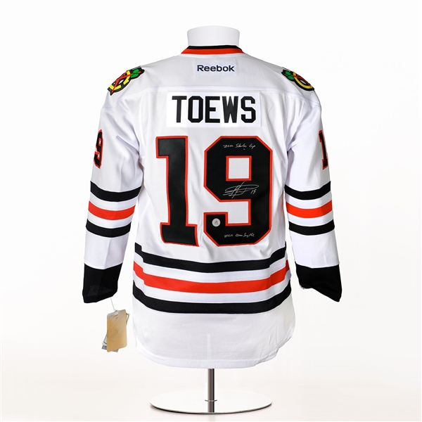 Jonathan Toews Signed Chicago Blackhawks 2010 Stanley Cup Reebok Jersey with Notes