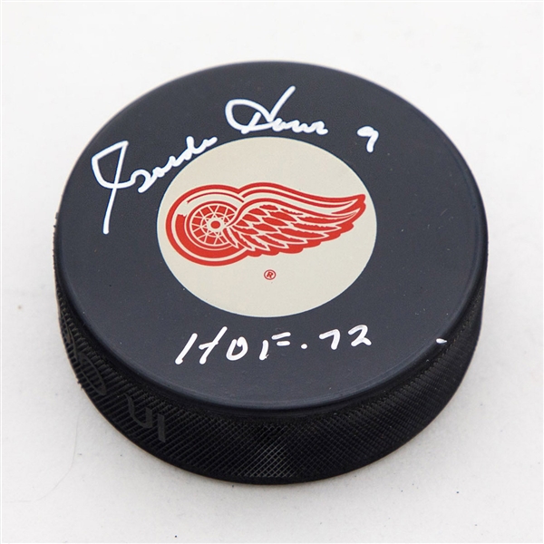 Gordie Howe Autographed Detroit Red Wings Hockey Puck with HOF Note