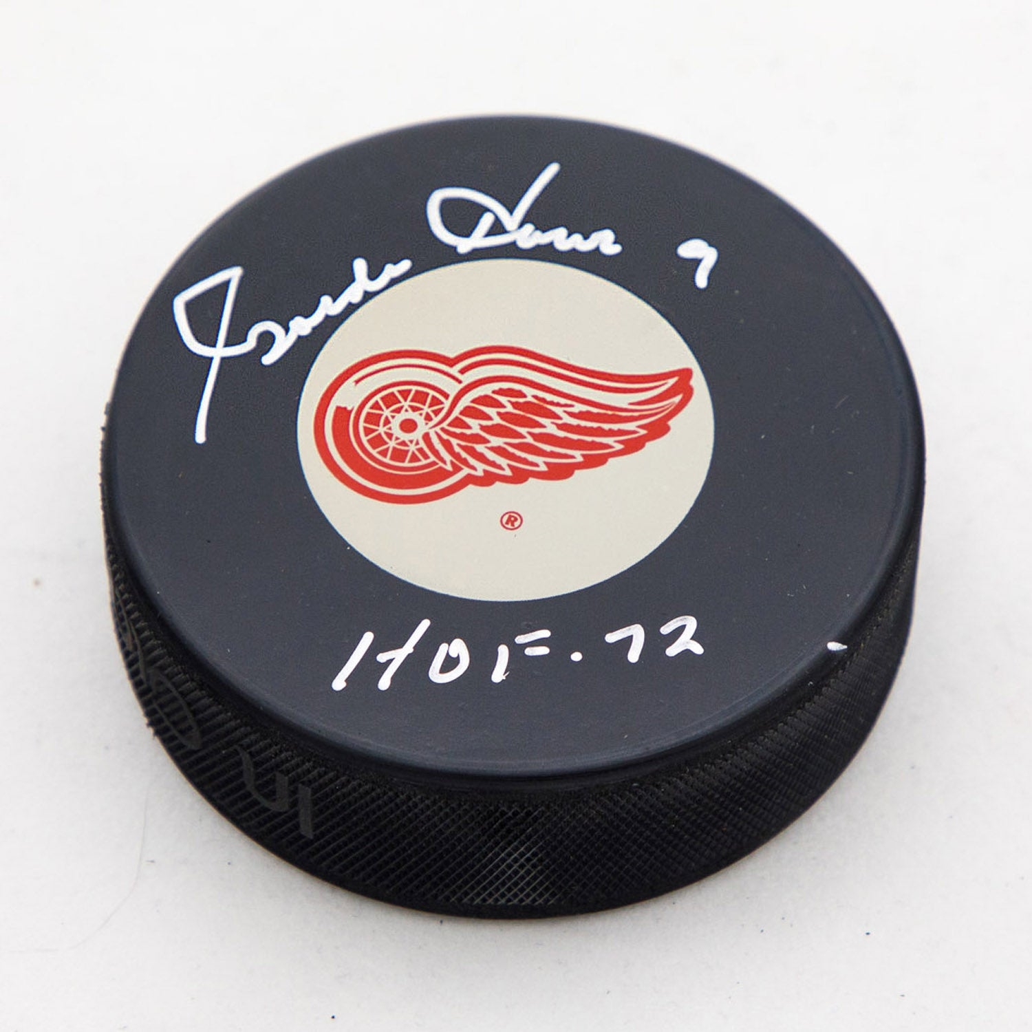 Gordie Howe Autographed Detroit Red Wings Hockey Puck with HOF Note