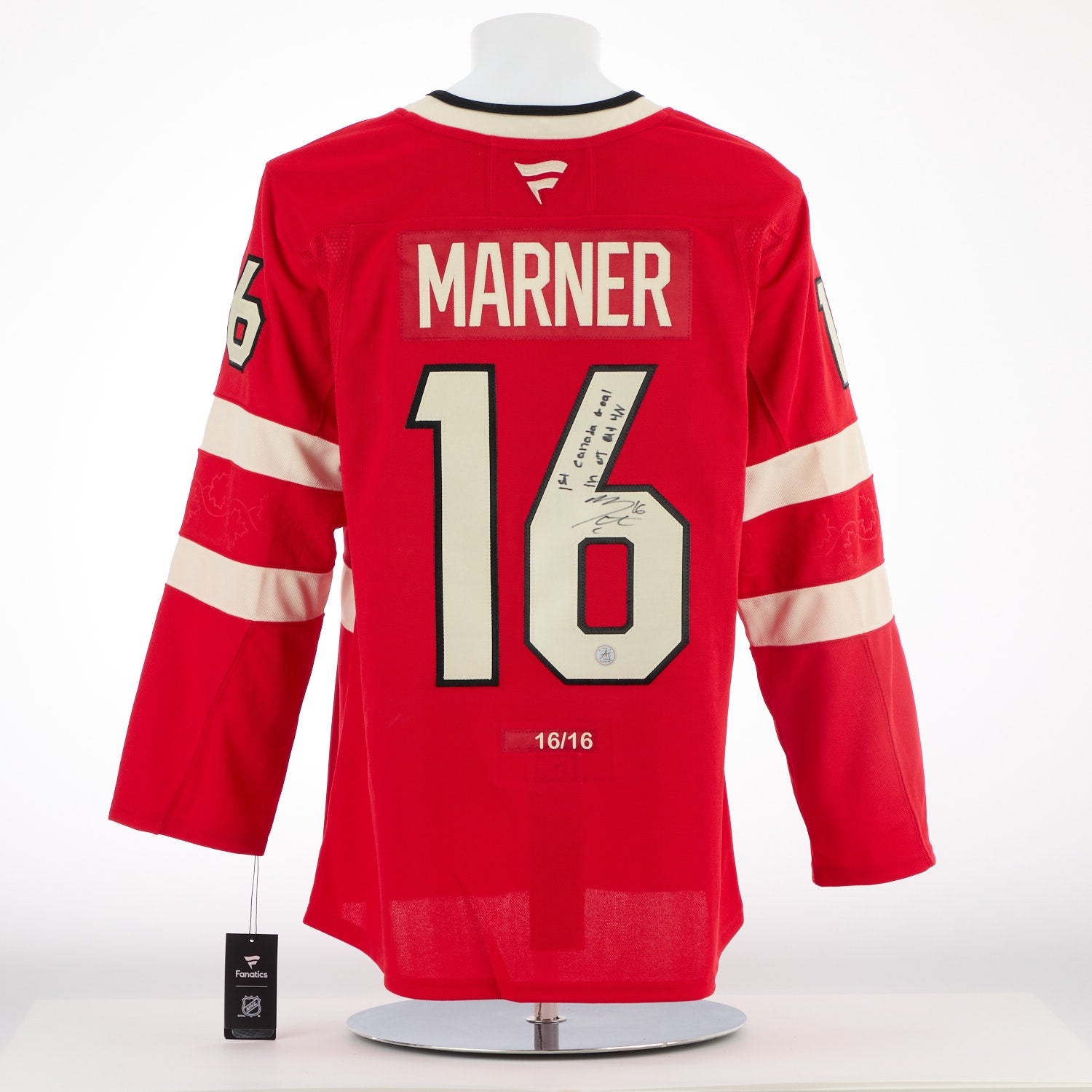 Mitch Marner Team Canada Signed & Inscribed 4 Nations Fanatics Jersey #16/16
