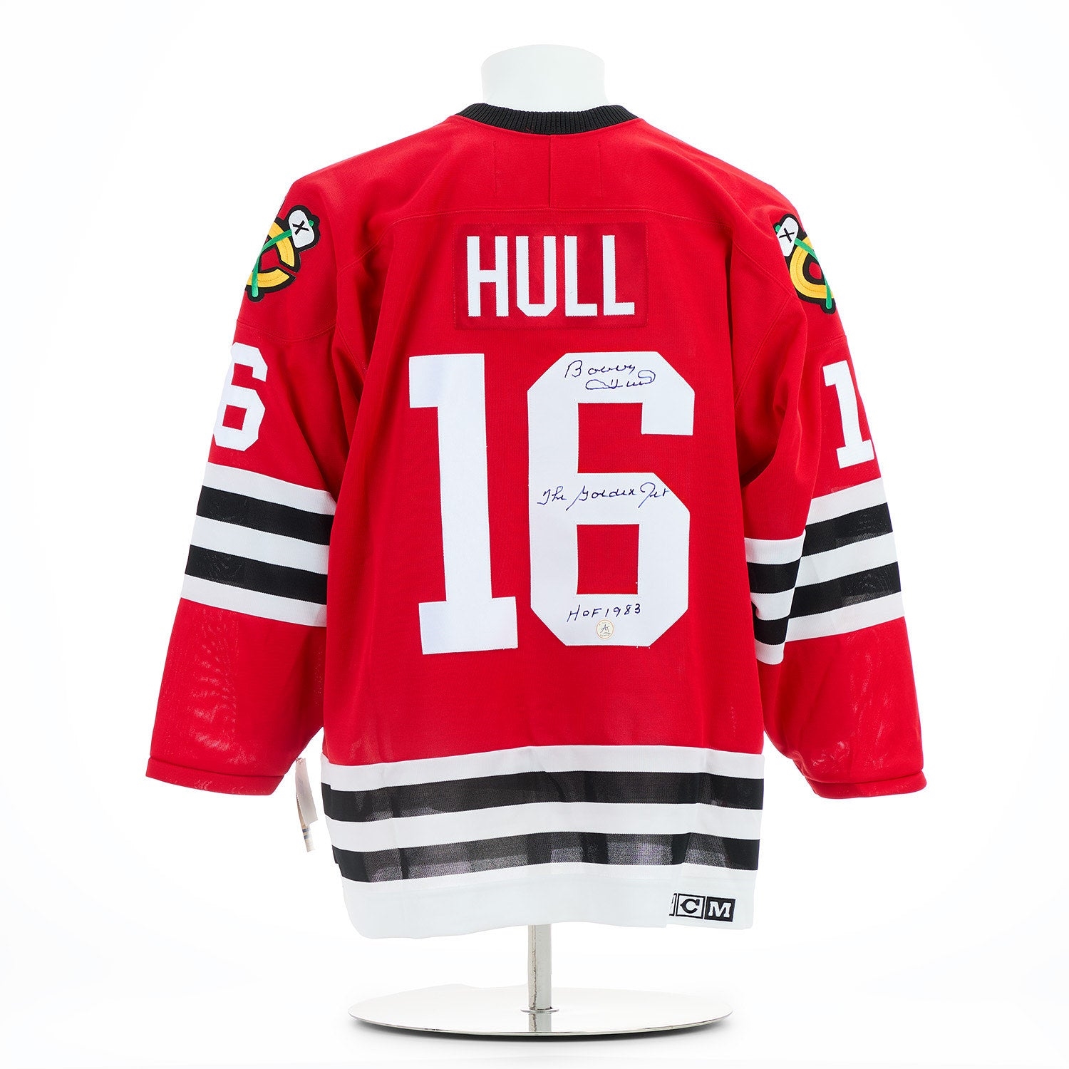 Bobby Hull Signed & Inscribed Chicago Blackhawks Vintage CCM Jersey