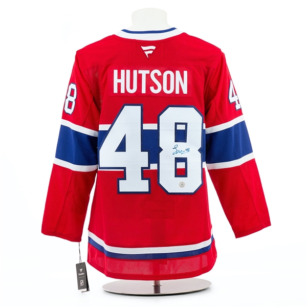 Lane Hutson Signed Montreal Canadiens Fanatics Premium Jersey