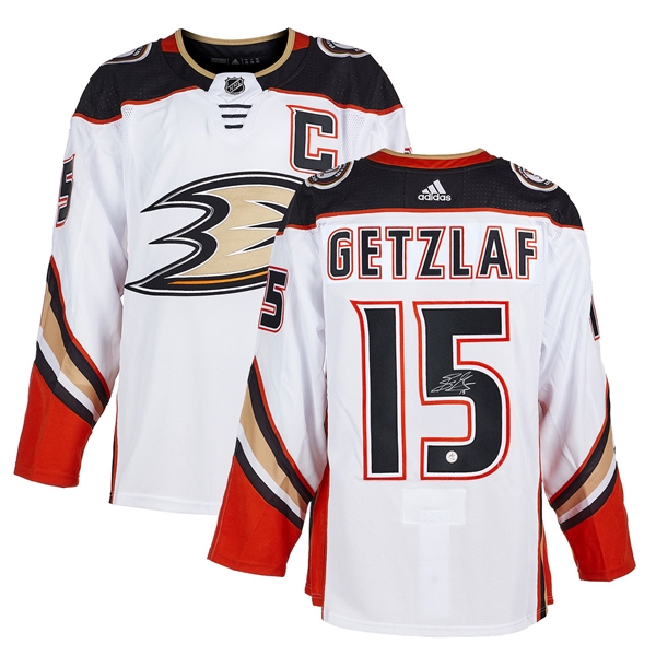 Ryan Getzlaf Signed Anaheim Ducks White adidas Jersey